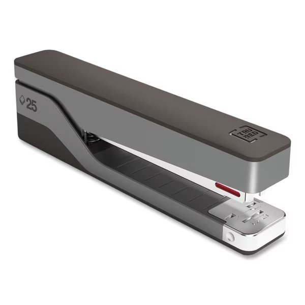 Desktop Aluminum Full Strip Stapler, 25-Sheet Capacity, Gray/Black, Tru Red, Mfr#: TR58079